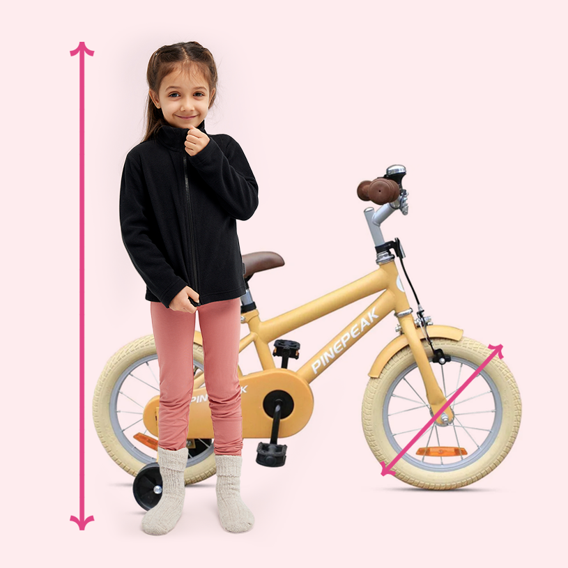Größenguide für Fahrräder – Fahrradfahren soll für Kinder sicher, spaßig und bequem sein. Achte auf die Größe Deines Kindes, um die richtige Fahrradgröße zu finden! Rahmengröße oder Reifengröße? Bei Kinderfahrrädern gibt die Zollgröße meist die Reifengröße an. Mit der Tabelle in unserem Guide kannst Du die Fahrradgröße passend zur Körpergröße Deines Kindes wählen. 